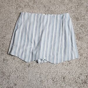 Loveriche Light Blue Striped Symmetrical Skort Sz L